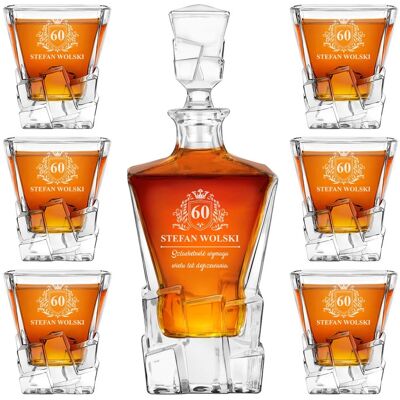 OEM Coffret De 6 Verres À Whisky Gravés, Carafe, Cadeau D'Anniversaire Pour Homme - Publicité OEM Coffret De 6 Verres À Whisky Gravés, Carafe, Cadeau D'Anniversaire Pour Homme - Publicité