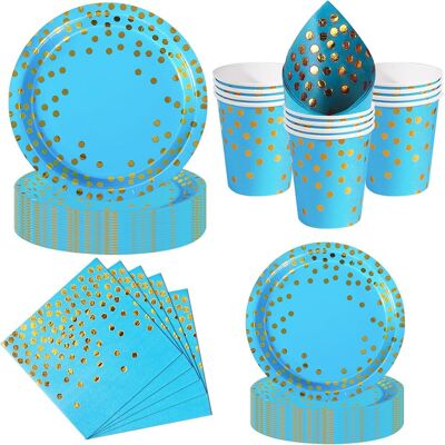 GRASSLIN 50 Pièces Vaisselle Jetable, Assiettes 23cm Et 18cm, Gobelets Résistants, Serviettes Douces, Pour Mariage Et Fête - Publicité GRASSLIN 50 Pièces Vaisselle Jetable, Assiettes 23cm Et 18cm, Gobelets Résistants, Serviettes Douces, Pour Mariage Et Fête - Publicité