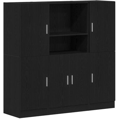 DESIGN IN Ensemble D'Armoires De Cuisine 3 Pcs Noir Bois D'Ingénierie - Publicité DESIGN IN Ensemble D'Armoires De Cuisine 3 Pcs Noir Bois D'Ingénierie - Publicité