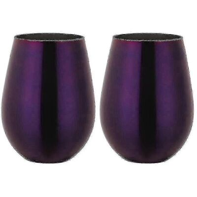 LEDE Lot De 2 Verres À Vin Sans Pied En Acier Inoxydable, Idéaux Pour Les Voyages (violet). Publicité LEDE Lot De 2 Verres À Vin Sans Pied En Acier Inoxydable, Idéaux Pour Les Voyages (violet). Publicité