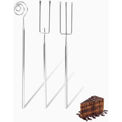 GRASSLIN Lot De 3 Fourchettes À Chocolat, Acier Inoxydable 304, Résistant Chaleur, Pour Fondue Fromage Viande, 21 Cm - Publicité GRASSLIN Lot De 3 Fourchettes À Chocolat, Acier Inoxydable 304, Résistant Chaleur, Pour Fondue Fromage Viande, 21 Cm - Publicité
