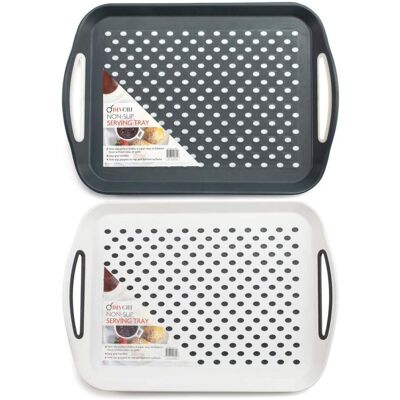 SYMOLEXA 2 - Plateau De Service - Accessoire De Restauration - Surface Antidérapante Et Poignées Ergonomiques - Pour Café Et Boissons - Noir Gris Blanc - 40,5x28,5cm - Publicité SYMOLEXA 2 - Plateau De Service - Accessoire De Restauration - Surface Antidérapante Et Poignées Ergonomiques - Pour Café Et Boissons - Noir Gris Blanc - 40,5x28,5cm - Publicité