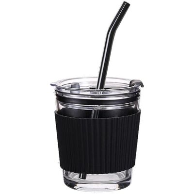 MIXHOME Coffee Beer Water Cup Drink Mug With Cover With Straws Cleaning Cloth Set - Publicité MIXHOME Coffee Beer Water Cup Drink Mug With Cover With Straws Cleaning Cloth Set - Publicité