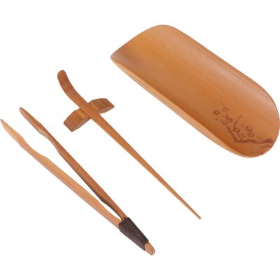 MCKENSA Ensemble De 4 Cuillères À Thé En Bambou Sculpté À La Main, Accessoires Pour La Cérémonie Du Thé (motif Fleur De Prunier) - Publicité MCKENSA Ensemble De 4 Cuillères À Thé En Bambou Sculpté À La Main, Accessoires Pour La Cérémonie Du Thé (motif Fleur De Prunier) - Publicité