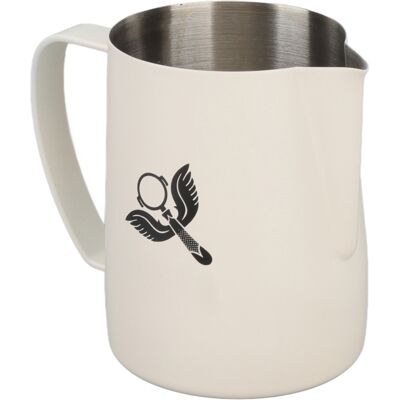 MCKENSA Pichet À Lait Anti-débordement En Acier Inoxydable 304 Avec Poignée, 600 Ml, Blanc, Idéal Pour La Préparation Du Café. Publicité MCKENSA Pichet À Lait Anti-débordement En Acier Inoxydable 304 Avec Poignée, 600 Ml, Blanc, Idéal Pour La Préparation Du Café. Publicité