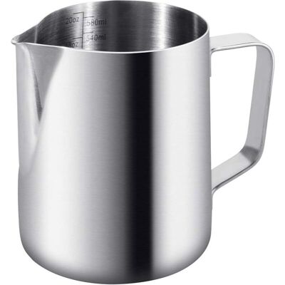 FANGMEDIA 600ml/20 Oz Pot À Lait 304 Acier Inoxydable Pichet À Lait Gravure Gradué À L'Intérieur Pour Faire Mousse Le Lait,des Capuccinos,des Jus Ou Autre-fei Yu - Publicité FANGMEDIA 600ml/20 Oz Pot À Lait 304 Acier Inoxydable Pichet À Lait Gravure Gradué À L'Intérieur Pour Faire Mousse Le Lait,des Capuccinos,des Jus Ou Autre-fei Yu - Publicité