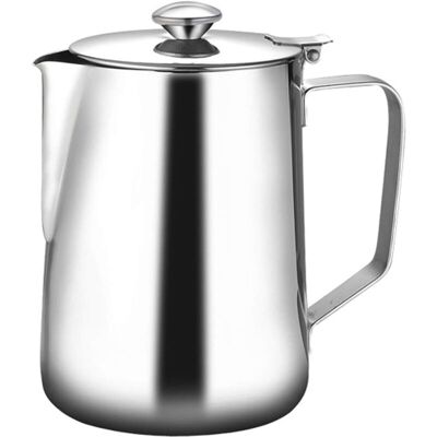 FANGMEDIA Pot À Lait Moussant Tasse À Café En Acier Inoxydable De Grande Capacôté Avec Un Couvercle-1500ml-fei Yu - Publicité FANGMEDIA Pot À Lait Moussant Tasse À Café En Acier Inoxydable De Grande Capacôté Avec Un Couvercle-1500ml-fei Yu - Publicité