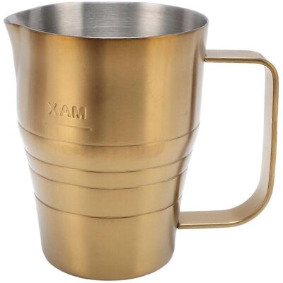 FLAMMKRAFT Tasse À Mousser Le Lait En Acier Inoxydable 304 Doré Pour La Préparation De Boissons Latte Art - Publicité FLAMMKRAFT Tasse À Mousser Le Lait En Acier Inoxydable 304 Doré Pour La Préparation De Boissons Latte Art - Publicité