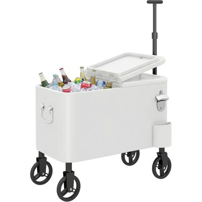 DEVOKO Chariot De Service, Réglable, Avec Roues, Blanc, 75 X 35 X 120 Cm, Pour Maison Et Usage Quotidien, Ouvre-bouteille, Collecteur De Niveau - Publicité DEVOKO Chariot De Service, Réglable, Avec Roues, Blanc, 75 X 35 X 120 Cm, Pour Maison Et Usage Quotidien, Ouvre-bouteille, Collecteur De Niveau - Publicité