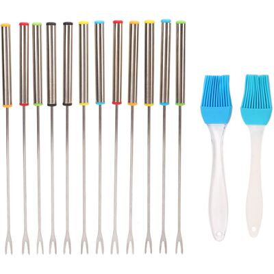 OEM Lot De 12 Fourchettes À Fondue De 24 Cm En Acier Inoxydable, Avec Manche Résistant À La Chaleur, Ustensiles De Cuisine - Publicité OEM Lot De 12 Fourchettes À Fondue De 24 Cm En Acier Inoxydable, Avec Manche Résistant À La Chaleur, Ustensiles De Cuisine - Publicité
