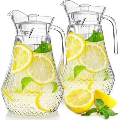 OEM Pichets En Acrylique Transparent 1,4 L (lot De 2) Avec Couvercle Et Bec Verseur – Idéaux Pour Thé Glacé, Jus Ou Sangria, Résistants Et Incassables - Publicité OEM Pichets En Acrylique Transparent 1,4 L (lot De 2) Avec Couvercle Et Bec Verseur – Idéaux Pour Thé Glacé, Jus Ou Sangria, Résistants Et Incassables - Publicité