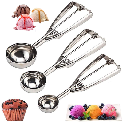 OEM Ensemble De 3 Cuillères De Cuisine En Acier Inoxydable À Pression Tricolore (grande, Moyenne Et Petite) Argentées - Publicité OEM Ensemble De 3 Cuillères De Cuisine En Acier Inoxydable À Pression Tricolore (grande, Moyenne Et Petite) Argentées - Publicité