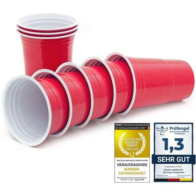 GRASSLIN 50 Gobelets Réutilisables, Rouge, 473 Ml, Parois Épaisses, Fête - Publicité GRASSLIN 50 Gobelets Réutilisables, Rouge, 473 Ml, Parois Épaisses, Fête - Publicité