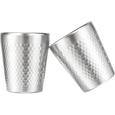 IRISFR Lntyq Ensemble De Tasses En Acier Inoxydable 10oz/300ml Empilables À Double Paroi En Métal Isolé Incassable, Surface Texturée En Diamant Plaqué Titane,tasse À Café/thé/verres À Bière (argent) - Publicité IRISFR Lntyq Ensemble De Tasses En Acier Inoxydable 10oz/300ml Empilables À Double Paroi En Métal Isolé Incassable, Surface Texturée En Diamant Plaqué Titane,tasse À Café/thé/verres À Bière (argent) - Publicité