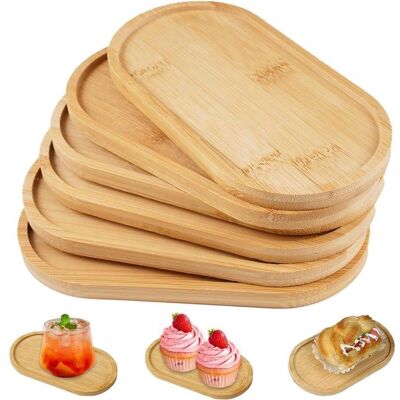OEM 6 Pièces, Plateau Ovale En Bambou, Dessous De Tasse, Bols Bois Café Desserts, Grand Plateau À Thé, Usage Intérieur - Publicité OEM 6 Pièces, Plateau Ovale En Bambou, Dessous De Tasse, Bols Bois Café Desserts, Grand Plateau À Thé, Usage Intérieur - Publicité