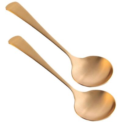 LISATR Lot De 2 Cuillères À Porridge En Laiton, Cuillères À Porridge Décoratives, Vaisselle Pour La Maison-16.4x4.5x1cm - Publicité LISATR Lot De 2 Cuillères À Porridge En Laiton, Cuillères À Porridge Décoratives, Vaisselle Pour La Maison-16.4x4.5x1cm - Publicité