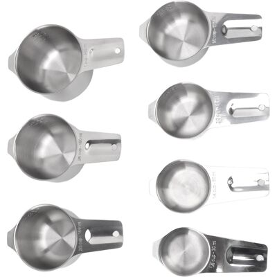 HEAT Ensemble De 7 Tasses À Mesurer Empilables Et Multifonctionnelles En Acier Inoxydable Pour La Cuisine - Publicité HEAT Ensemble De 7 Tasses À Mesurer Empilables Et Multifonctionnelles En Acier Inoxydable Pour La Cuisine - Publicité