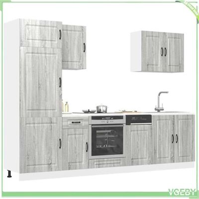 OEM Ensemble D'Armoires De Cuisine - Kalmar - Sonoma Gris - Bois D'Ingénierie - 7 Pièces - Publicité OEM Ensemble D'Armoires De Cuisine - Kalmar - Sonoma Gris - Bois D'Ingénierie - 7 Pièces - Publicité
