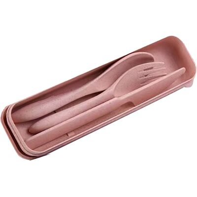 MCKENSA Ensemble De Couverts En Paille De Blé Rose, Moderne Et Portable, Comprenant Une Fourchette, Une Cuillère Et Un Couteau, Avec Boîte. Idéal Pour Le Bureau, L'École Et Les Pique-niques. Publicité MCKENSA Ensemble De Couverts En Paille De Blé Rose, Moderne Et Portable, Comprenant Une Fourchette, Une Cuillère Et Un Couteau, Avec Boîte. Idéal Pour Le Bureau, L'École Et Les Pique-niques. Publicité