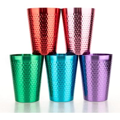 PUNNYB En Aluminium Cryfokt Lot De 5 Gobelets Vintage En Métal - Publicité PUNNYB En Aluminium Cryfokt Lot De 5 Gobelets Vintage En Métal - Publicité