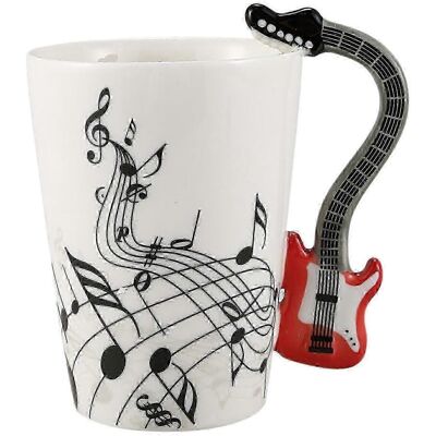 LEDE Mug En Céramique Style Guitare Avec Anse, Motif Douelles De Guitare, Cadeau Original Rouge - Publicité LEDE Mug En Céramique Style Guitare Avec Anse, Motif Douelles De Guitare, Cadeau Original Rouge - Publicité