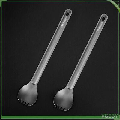 OEM Cuillère - Fafeicy - Ensemble 2 Pcs - Titane Léger Anti-corrosion - Long Manche 21,8 Cm - Trou Fixation Mousqueton - Publicité OEM Cuillère - Fafeicy - Ensemble 2 Pcs - Titane Léger Anti-corrosion - Long Manche 21,8 Cm - Trou Fixation Mousqueton - Publicité