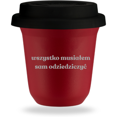 OEM Mug Rouge De 240 Ml « J'Ai Dû Tout Hériter Moi-même », Avec Couvercle Noir - Publicité OEM Mug Rouge De 240 Ml « J'Ai Dû Tout Hériter Moi-même », Avec Couvercle Noir - Publicité