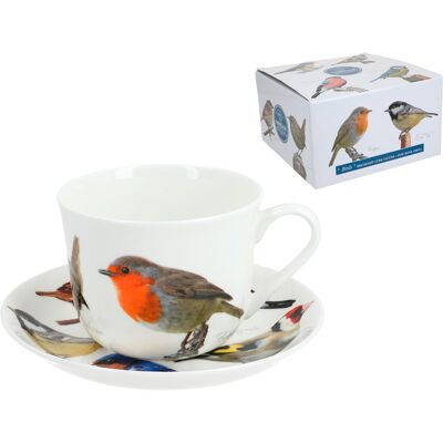 OEM Tasse Et Soucoupe Pour Le Petit-déjeuner - Oiseaux Du Jardin (fbch) - Publicité OEM Tasse Et Soucoupe Pour Le Petit-déjeuner - Oiseaux Du Jardin (fbch) - Publicité