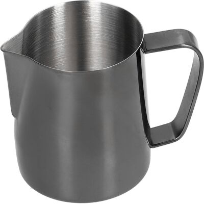 MCKENSA Tasse À Café Multifonctionnelle Avec Pichet À Lait Et Anse, En Acier Inoxydable Noir, 350 Ml - Publicité MCKENSA Tasse À Café Multifonctionnelle Avec Pichet À Lait Et Anse, En Acier Inoxydable Noir, 350 Ml - Publicité