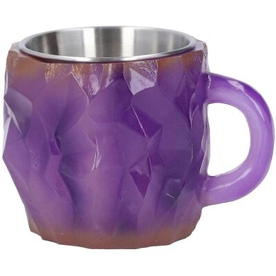 FLAMMKRAFT Mug À Café En Résine Et Acier Inoxydable, Orné D'Un Cristal Minéral Simulé Unique, Idéal Pour La Décoration. Publicité FLAMMKRAFT Mug À Café En Résine Et Acier Inoxydable, Orné D'Un Cristal Minéral Simulé Unique, Idéal Pour La Décoration. Publicité