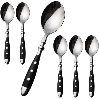 OEM Lot De 6 Cuillère, Acier Inoxydable 18/0, Poignée Noire, Lavable Au Lave-vaisselle, Pour Maison Et Salle À Manger - Publicité OEM Lot De 6 Cuillère, Acier Inoxydable 18/0, Poignée Noire, Lavable Au Lave-vaisselle, Pour Maison Et Salle À Manger - Publicité