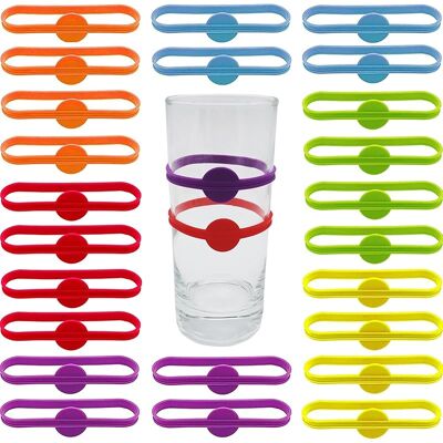 SANS MARQUE Marque-verres, Marqueurs De Boissons En Silicone, Autocollants D'Identification De Verre De Fête, Étiquettes De Marqueur D'Identification, Pendentifs En Silicone (24 Pièces, 6 Couleurs) - Publicité SANS MARQUE Marque-verres, Marqueurs De Boissons En Silicone, Autocollants D'Identification De Verre De Fête, Étiquettes De Marqueur D'Identification, Pendentifs En Silicone (24 Pièces, 6 Couleurs) - Publicité