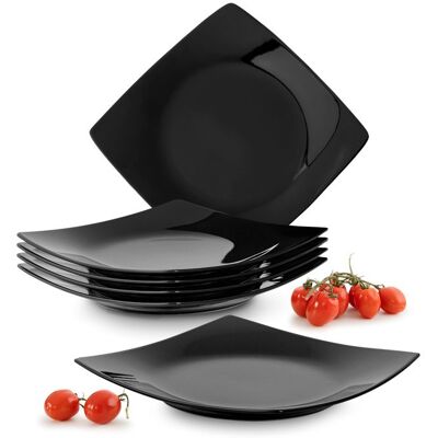 OEM 6 Assiettes Plates Céramique, Design Moderne Carré, Vaisselle Noir Lave-vaisselle Et Micro-ondes Pour Cuisine Contemporaine - Publicité OEM 6 Assiettes Plates Céramique, Design Moderne Carré, Vaisselle Noir Lave-vaisselle Et Micro-ondes Pour Cuisine Contemporaine - Publicité