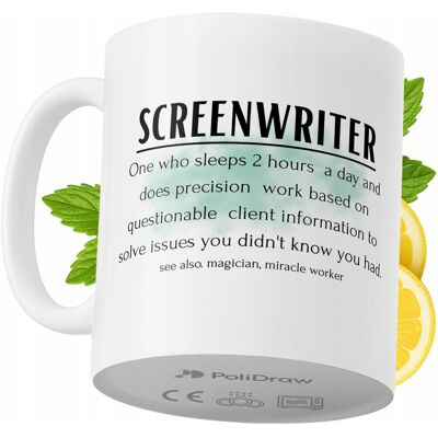 OEM Mug Humoristique Pour Scénariste, Avec Texte Amusant Et Design Graphique. Idéal Pour Les Anniversaires, Les Fêtes Et Les Occasions Spéciales. Mug Premium Pour La Maison, Le Bureau Et Le Travail. Blanc - Publicité OEM Mug Humoristique Pour Scénariste, Avec Texte Amusant Et Design Graphique. Idéal Pour Les Anniversaires, Les Fêtes Et Les Occasions Spéciales. Mug Premium Pour La Maison, Le Bureau Et Le Travail. Blanc - Publicité