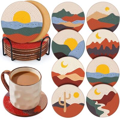OEM Ensemble De Huit Sous-verres Bohèmes Décorés De Motifs De Peinture Diamant Pour Adultes Et Enfants, Accessoires De Loisirs Créatifs Pour Une Décoration Intérieure Originale - Crezuo - Publicité OEM Ensemble De Huit Sous-verres Bohèmes Décorés De Motifs De Peinture Diamant Pour Adultes Et Enfants, Accessoires De Loisirs Créatifs Pour Une Décoration Intérieure Originale - Crezuo - Publicité