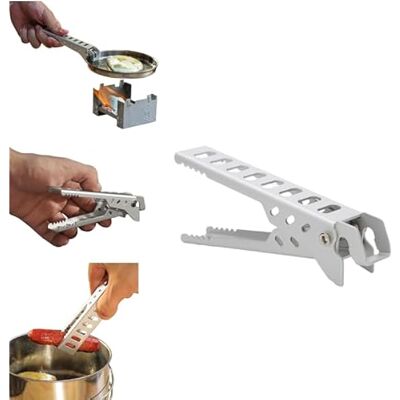 ALVIOR Pinces Pour Casseroles - Pinces Antibrûlures En Alliage D'Aluminium - Pour Cuisinière De Camping Et Cuisine Intérieure - 1 Pièce - Publicité ALVIOR Pinces Pour Casseroles - Pinces Antibrûlures En Alliage D'Aluminium - Pour Cuisinière De Camping Et Cuisine Intérieure - 1 Pièce - Publicité