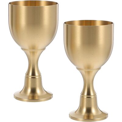SLOWMOOSE Ensemble 2 Gobelets En Laiton Vintage, Verres À Vin Médiévaux À Décor En Relief, Mini Verres À Liqueur Pour Bar, Mariages Et Fêtes - Publicité SLOWMOOSE Ensemble 2 Gobelets En Laiton Vintage, Verres À Vin Médiévaux À Décor En Relief, Mini Verres À Liqueur Pour Bar, Mariages Et Fêtes - Publicité