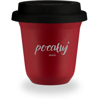 OEM Mug Rouge « Embrasse-moi » De 240 Ml Avec Couvercle Noir - Publicité OEM Mug Rouge « Embrasse-moi » De 240 Ml Avec Couvercle Noir - Publicité