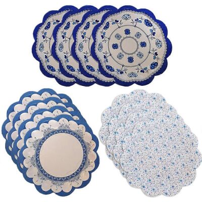 LISATR Lot De 12 Assiettes À Gâteaux Décoratives En Porcelaine Bleue Et Blanche, En Forme De Fleur, De Style Chinois, Pour Apéritifs Et Réceptions De Mariage.-1818cm - Publicité LISATR Lot De 12 Assiettes À Gâteaux Décoratives En Porcelaine Bleue Et Blanche, En Forme De Fleur, De Style Chinois, Pour Apéritifs Et Réceptions De Mariage.-1818cm - Publicité
