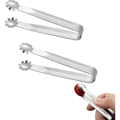 LUMIERE Lot De 2 Pinces À Glaçons Miniatures En Métal Avec Manche Court, Idéales Pour Les Petits Glaçons De Thé Sucré, Les Seaux Et Les Bars. Publicité LUMIERE Lot De 2 Pinces À Glaçons Miniatures En Métal Avec Manche Court, Idéales Pour Les Petits Glaçons De Thé Sucré, Les Seaux Et Les Bars. Publicité