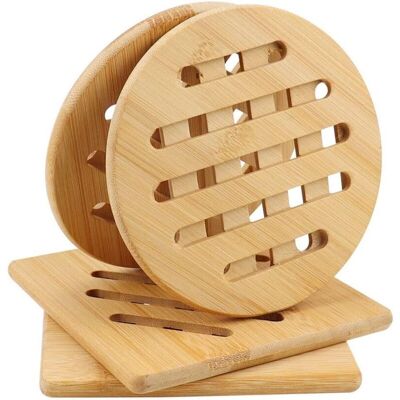 OEM Lot De 4 Dessous De Plat En Bambou Dessous De Plat Résistant À La Chaleur Dessous De Plat Bois Naturel Pour Théières, Bols Et Assiettes De Table - 15cm - Publicité OEM Lot De 4 Dessous De Plat En Bambou Dessous De Plat Résistant À La Chaleur Dessous De Plat Bois Naturel Pour Théières, Bols Et Assiettes De Table - 15cm - Publicité