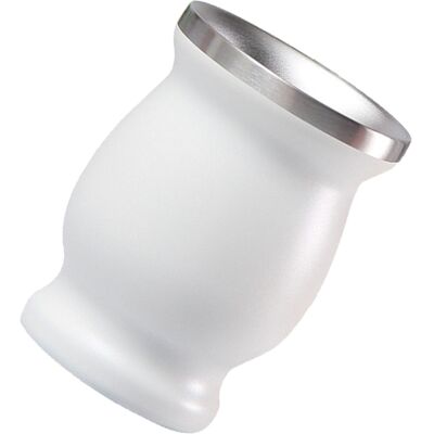 HEAT Gobelet Isotherme Double Paroi En Acier Inoxydable 304 (240 Ml) Avec Paille Et Goupillon, Blanc - Publicité HEAT Gobelet Isotherme Double Paroi En Acier Inoxydable 304 (240 Ml) Avec Paille Et Goupillon, Blanc - Publicité