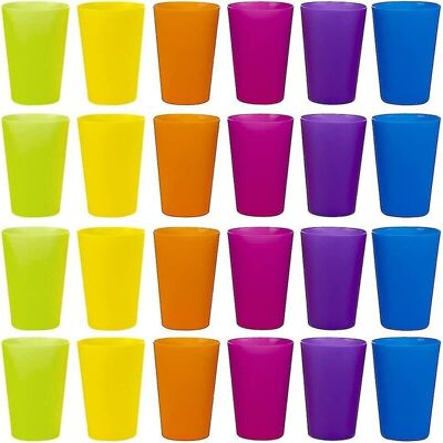 MEMKEY 24 Gobelets En Plastique Réutilisables, 6 Gobelets En Plastique De Couleurs Vives Pour Enfants, Camping - Publicité MEMKEY 24 Gobelets En Plastique Réutilisables, 6 Gobelets En Plastique De Couleurs Vives Pour Enfants, Camping - Publicité