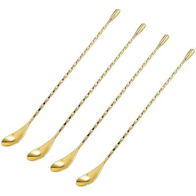 HERUSI Lot De 4 Cuillères À Pêche En Forme De Goutte D'Eau - Cuillère À Pêche Torsadée De 30 Cm - Coloris Naturel, Or Rose, Or Et Noir Canon De Fusil - Publicité HERUSI Lot De 4 Cuillères À Pêche En Forme De Goutte D'Eau - Cuillère À Pêche Torsadée De 30 Cm - Coloris Naturel, Or Rose, Or Et Noir Canon De Fusil - Publicité
