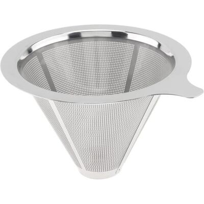 SCORPIO Verser Sur Le Goutteur De Café En Acier Inoxydable, Filtre À Café Réutilisable Sans Papier, Cafetière Réutilisable À Une Tasse À Cône En Métal (1-2 Tasses) - Publicité SCORPIO Verser Sur Le Goutteur De Café En Acier Inoxydable, Filtre À Café Réutilisable Sans Papier, Cafetière Réutilisable À Une Tasse À Cône En Métal (1-2 Tasses) - Publicité