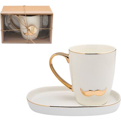 OEM Mug Cadeau En Porcelaine Florina Moustache 360 Ml - Publicité OEM Mug Cadeau En Porcelaine Florina Moustache 360 Ml - Publicité