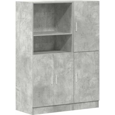 DESIGN IN Ensemble D'Armoires De Cuisine 2 Pcs Gris Béton Bois Ingénierie - Publicité DESIGN IN Ensemble D'Armoires De Cuisine 2 Pcs Gris Béton Bois Ingénierie - Publicité
