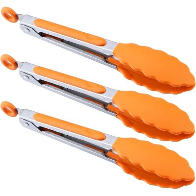OEM Lot De 3 Pinces De Cuisine En Silicone 17,8 Cm Résistantes À La Chaleur Pour Barbecue Salade Et Service Alimentaire - Publicité OEM Lot De 3 Pinces De Cuisine En Silicone 17,8 Cm Résistantes À La Chaleur Pour Barbecue Salade Et Service Alimentaire - Publicité