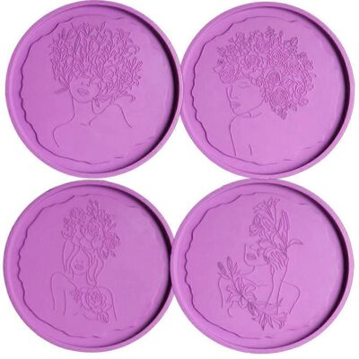 FLAMMKRAFT 4 Moules En Résine Époxy À Motifs Floraux Irréguliers Pour Sous-verres, Avec Support En Silicone Pour Tasses Et Dessous De Verre. Idéal Pour La Décoration Intérieure Et Les Loisirs Créatifs. Publicité FLAMMKRAFT 4 Moules En Résine Époxy À Motifs Floraux Irréguliers Pour Sous-verres, Avec Support En Silicone Pour Tasses Et Dessous De Verre. Idéal Pour La Décoration Intérieure Et Les Loisirs Créatifs. Publicité