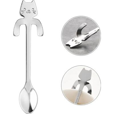 FORTUNEVILLE Ensemble De 4 Cuillères À Café En Forme De Chat, En Acier Inoxydable, Avec Un Design Suspendu En Forme De Chaton. Cuillères À Dessert Idéales Pour L'Eau, Le Thé, Le Lait, Le Café, Les Desserts Et Les - Publicité FORTUNEVILLE Ensemble De 4 Cuillères À Café En Forme De Chat, En Acier Inoxydable, Avec Un Design Suspendu En Forme De Chaton. Cuillères À Dessert Idéales Pour L'Eau, Le Thé, Le Lait, Le Café, Les Desserts Et Les - Publicité